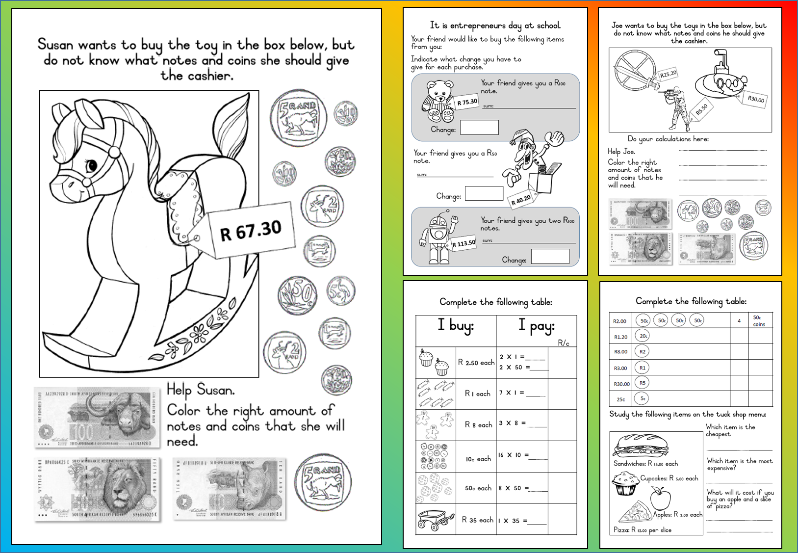 Mathematics Grade 3 - Money Worksheet • Teacha!