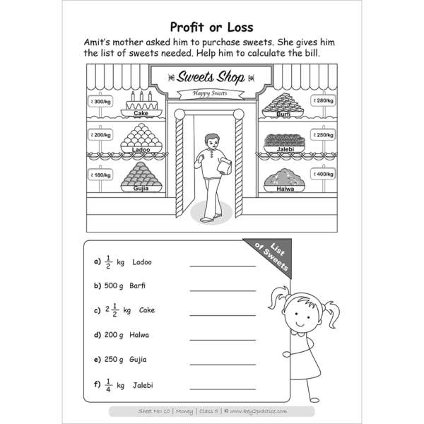 Class 5 | Maths | Money | Activity Based Worksheets - Key2practice