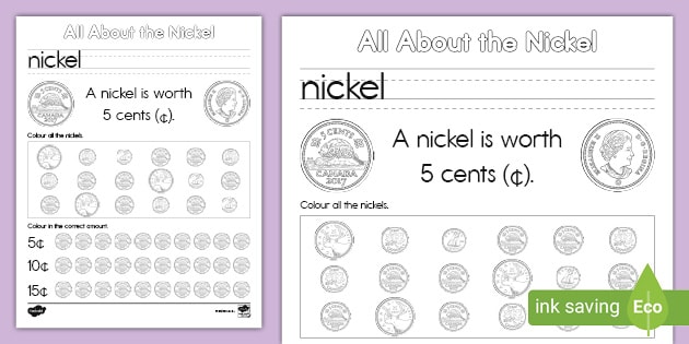 money worksheet nickels