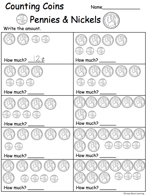money worksheet nickels