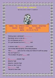Monster High Listening Exercise - ESL worksheet by Baronesa
