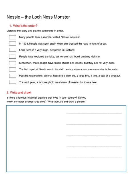 monster mysteries worksheet