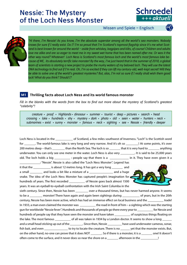 monster mysteries worksheet