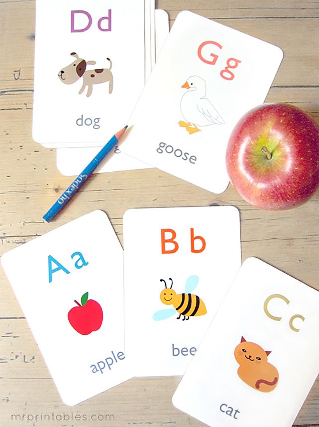 montessori alphabet flash cards printable