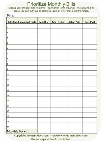 Transform Your Financial Landscape with Our Prioritize Monthly ...