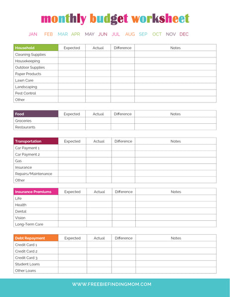 Monthly Budget Planner (4 Pages) - Freebie Finding Mom