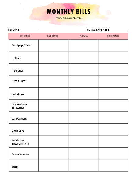 Monthly Budget Template : 30 Free Templates to Download!