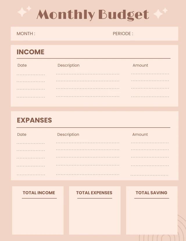 monthly budget template