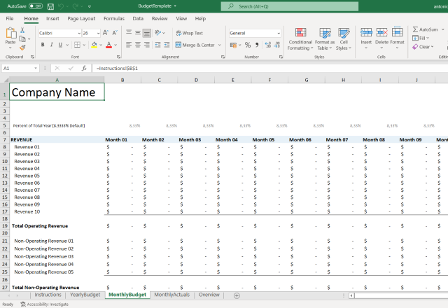 monthly expenses worksheet excel