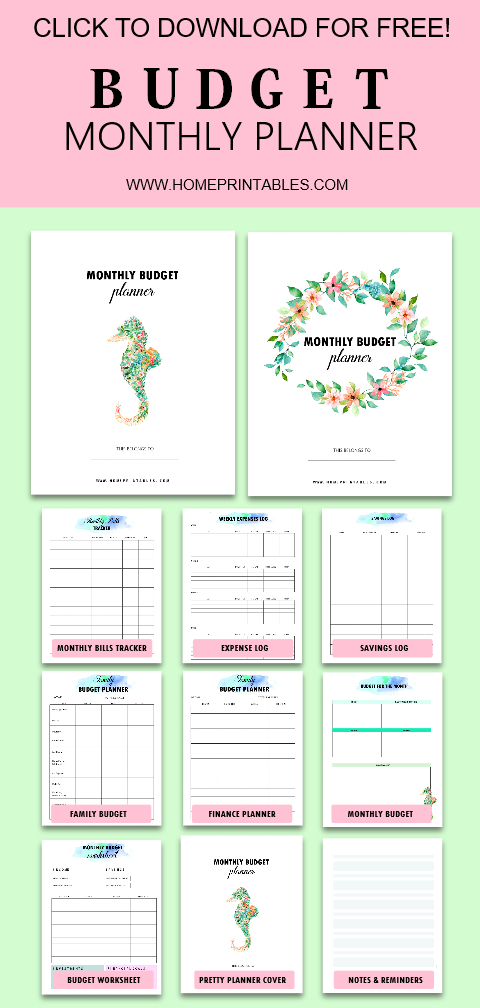 monthly family budget worksheet printable
