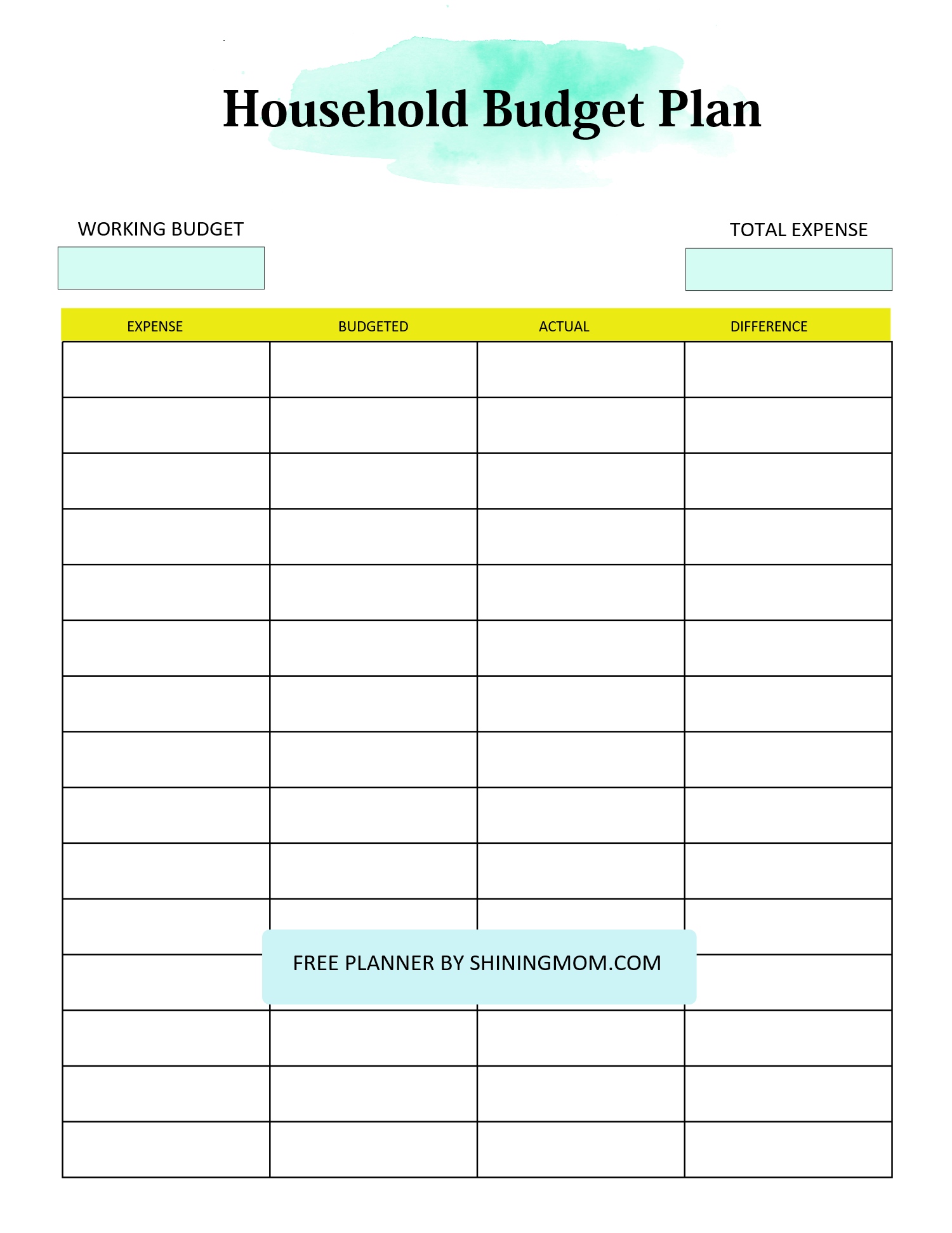 Household Budget Planner: Free Templates to Help You Save More!