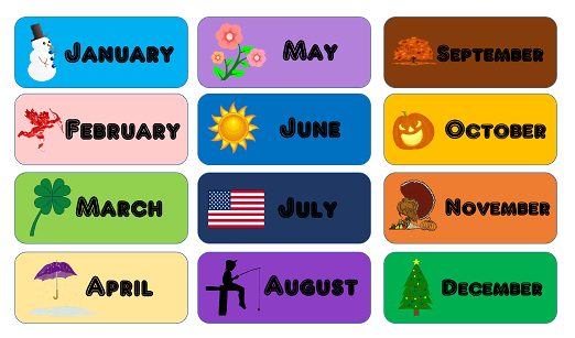 months of the year list
