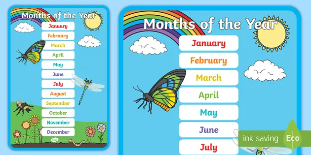 months of the year list