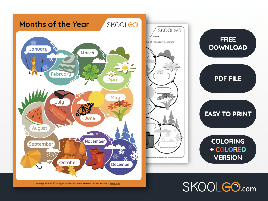 months of the year printable worksheet