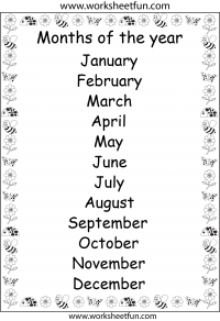 months of the year printable worksheet