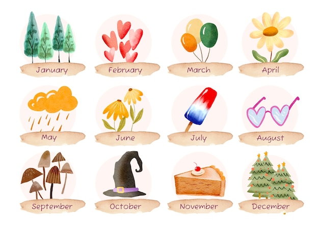 months of the year templates