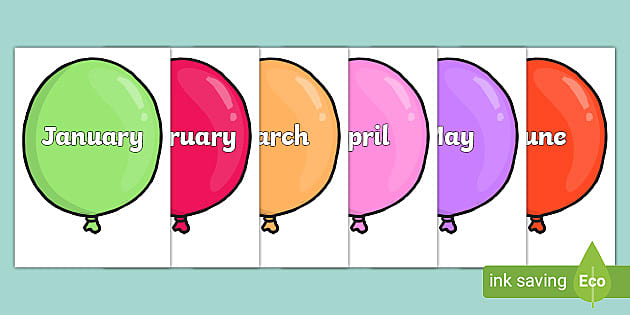 months of the year templates