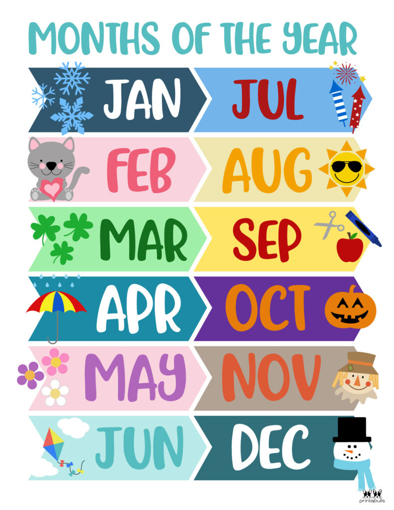 Months of the Year Worksheets &  Printables | Printabulls