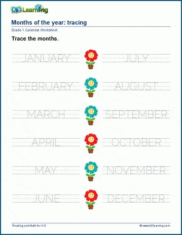 Months of the year worksheets | Worsheets library