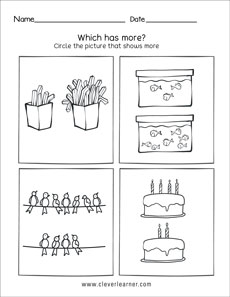Number value, which is more, which is less, compare activity ...