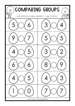 Greater than less than worksheets - FREE , spring themed ...