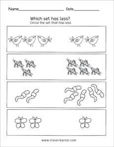 Number value, which is more, which is less, compare activity ...