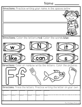morning work kindergarten worksheet