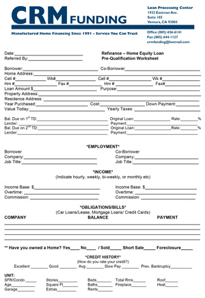 CRM Funding -Quick Qualification Form