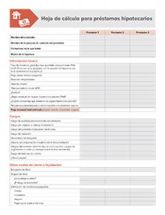 mortgage shopping worksheet