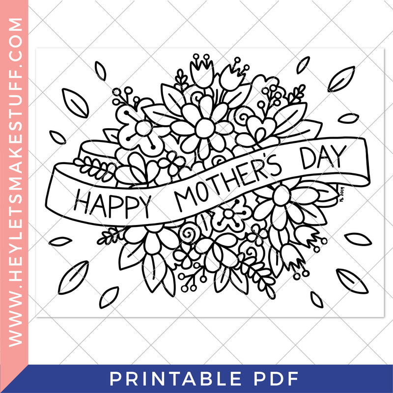 mother s day coloring worksheet