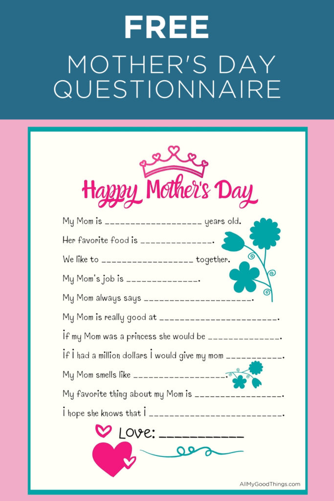 mother s day fill in the blank worksheet