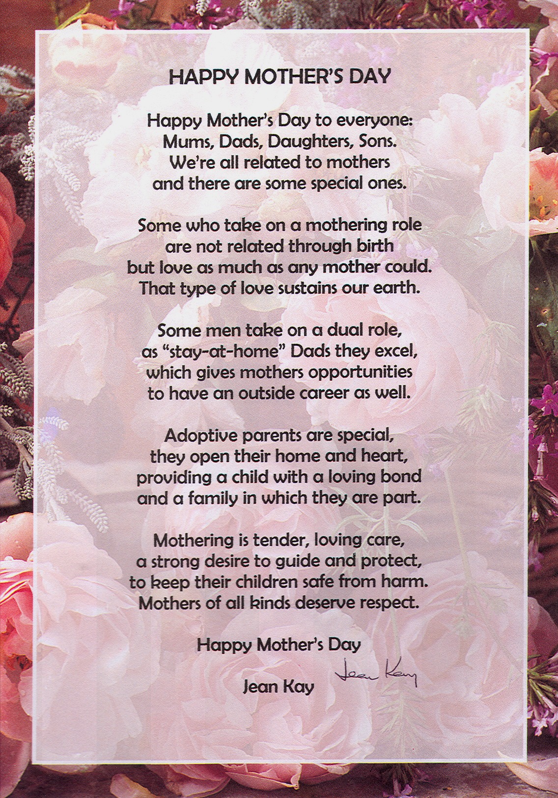 mother s day readings for church
