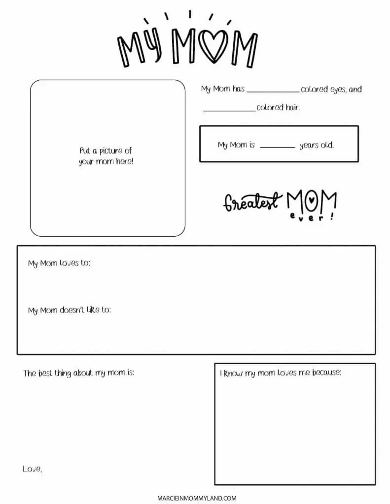 mother s day worksheet for preschool