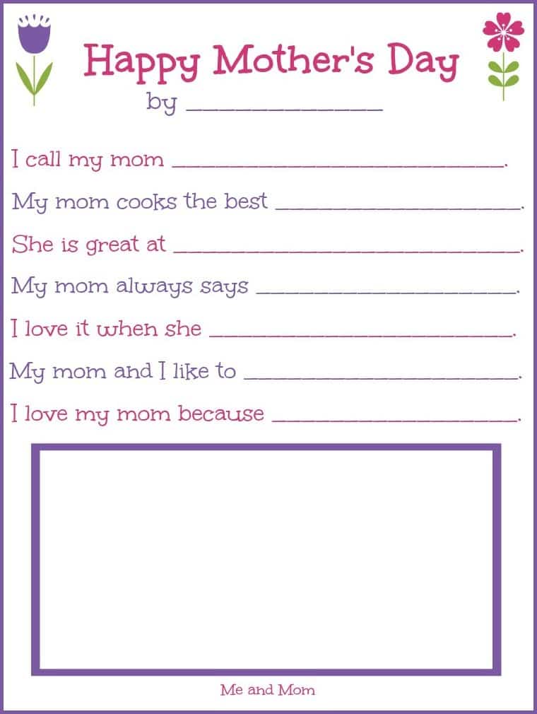 mother s day worksheet