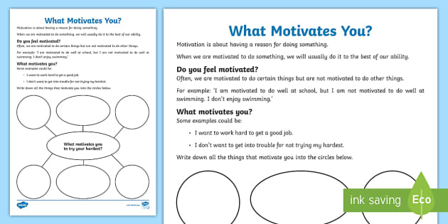 motivation worksheet for adults