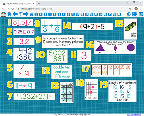 5th Grade Math Spiral Review for Interactive Whiteboard