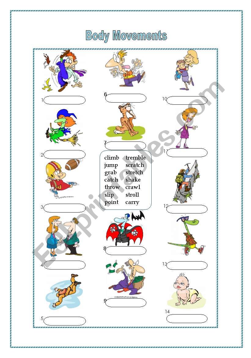 movement of the body worksheet