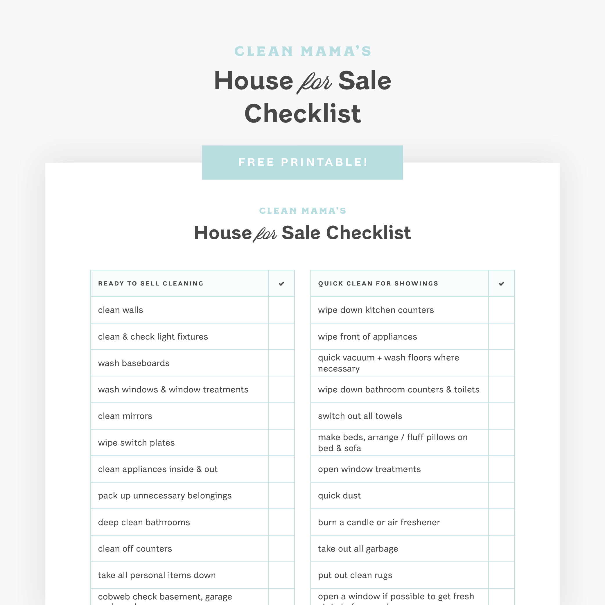 moving checklist printable template