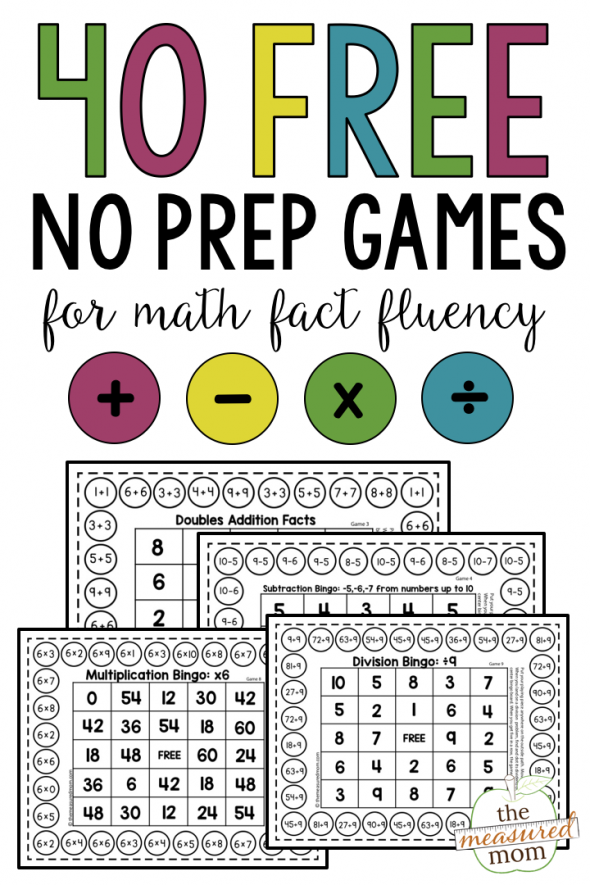 40 math games for math fact fluency - The Measured Mom