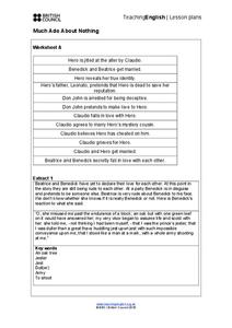 Much Ado About Nothing Worksheet for 9th - 12th Grade | Lesson Planet