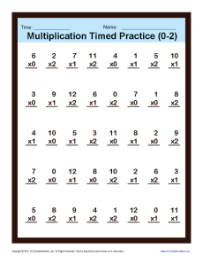 Timed Multiplication Worksheets 0 - 2 | Printable Practice Sheets