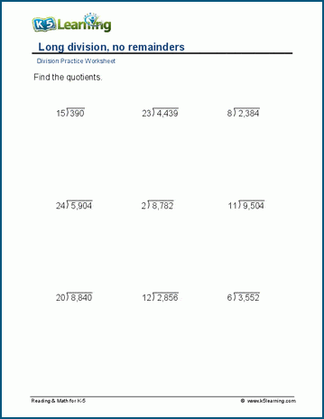 multi digit multiplication and division worksheet