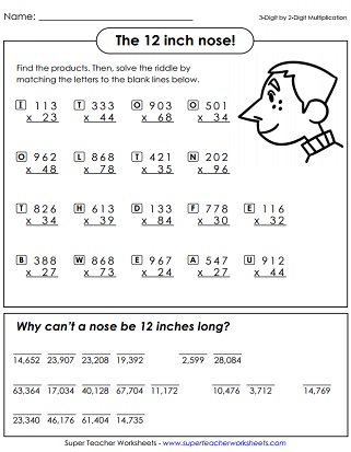 Multiplication Worksheets (3-Digits Times 2-Digits)
