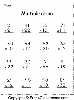 Free Multiplication Worksheet - 2 Digit by 2 Digit - Free ...