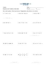 multi step equations with variables on both sides worksheet