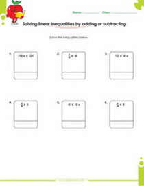 Solving one, two and multi step inequalities worksheets