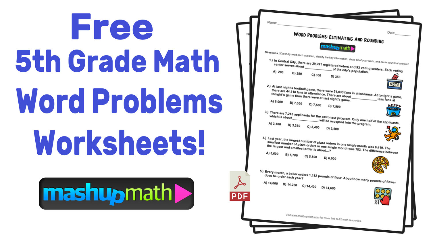 5th Grade Math Word Problems: Free Worksheets with Answers ...