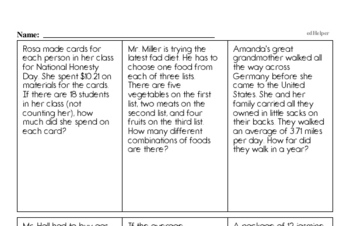 multi step word problems 6th grade worksheet