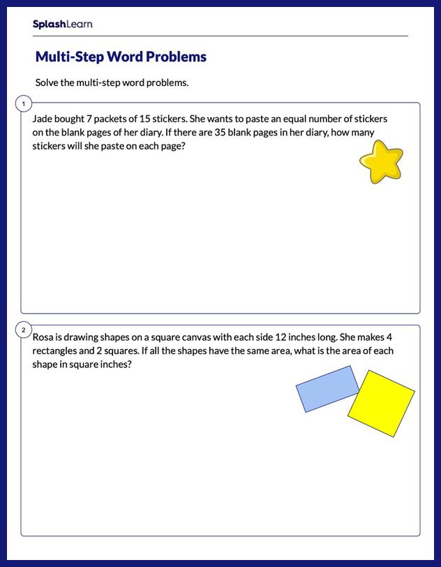 Multi-Step Division Word Problem - Math Worksheets - SplashLearn