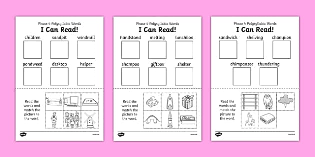 I Can Read Phase 4 Polysyllabic Words Worksheet / Worksheet
